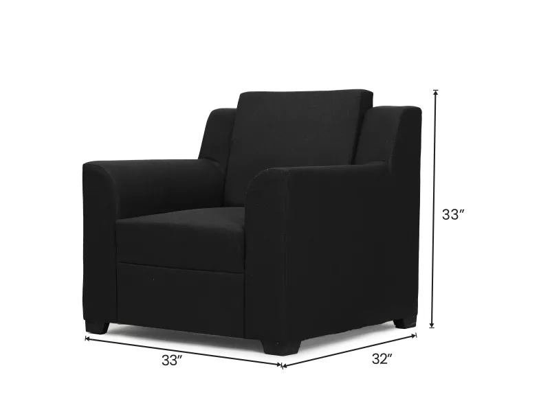 Erica Upholstered Single Seater Sofa in Charcoal Color